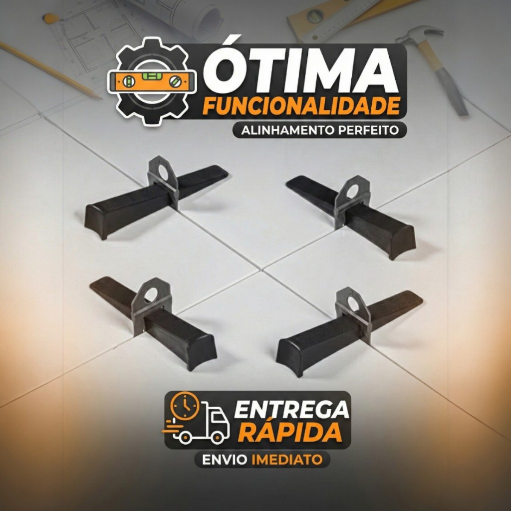 Conjunto Nivelador de Piso Slim 2 mm com 100 Cunhas e 1.000 Peças de Nivelamento