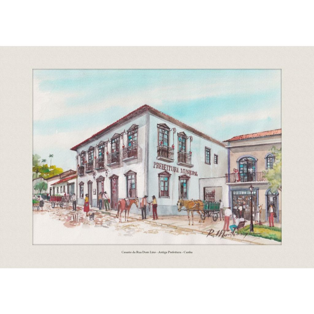Casario da Rua Dom Lino - Antiga Prefeitura - Cunha | Quadro Decorativo | A4