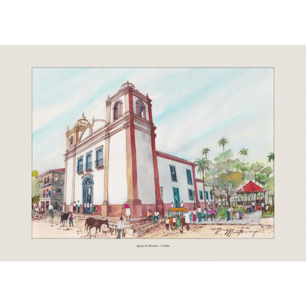 Igreja do Rosário - Cunha | Quadro Decorativo | Decoração Elegante | A4