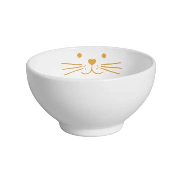 Tigela Comedouro/Bebedouro De Cerâmica Para Gatos Médio 350ml Pet Cat Branco