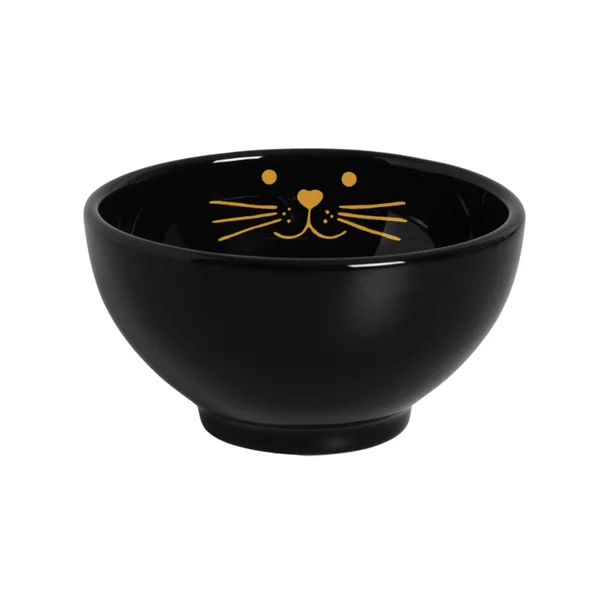 Tigela Comedouro/Bebedouro De Cerâmica Para Gatos Grande 550ml Pet Cat Preto