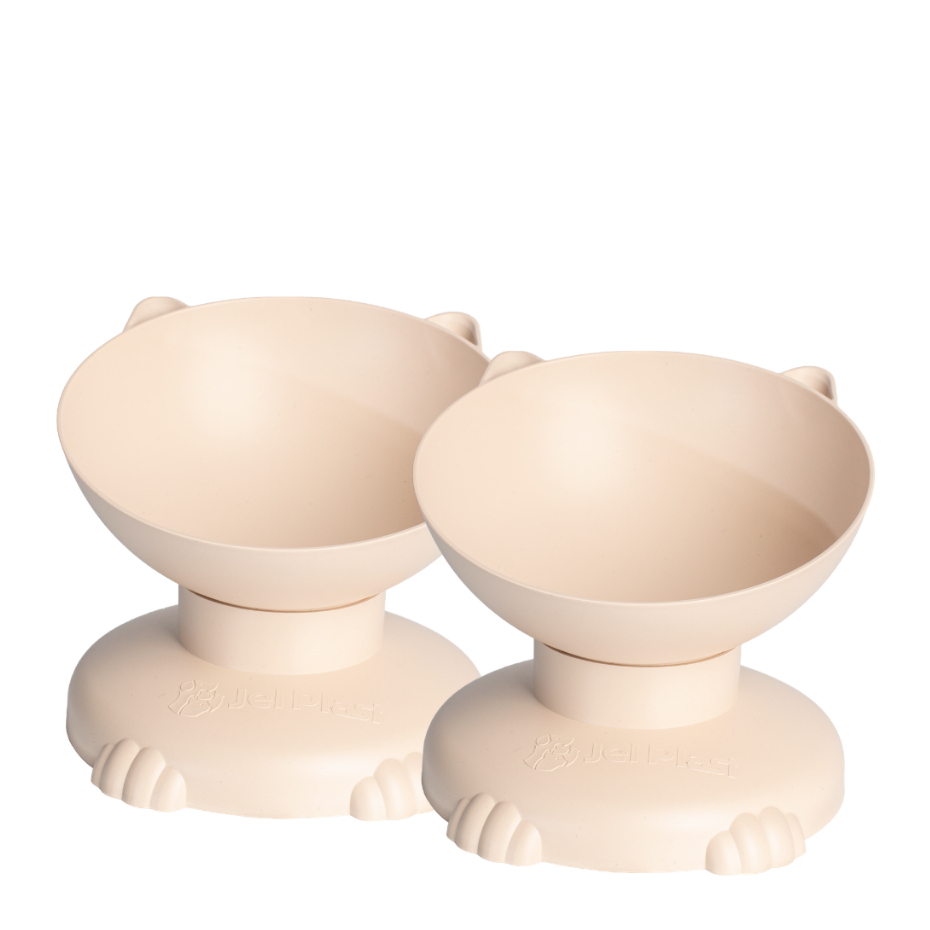 Comedouro e Bebedouro Elevado Premium Luxo Jel Plast Kit Com 2