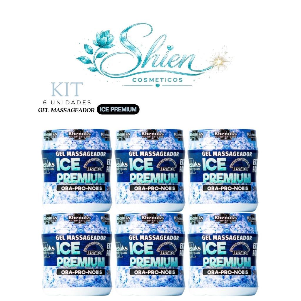 Kit 6 Unidades Gel Massageador Ice Premium Rhenuks (Afilhado)