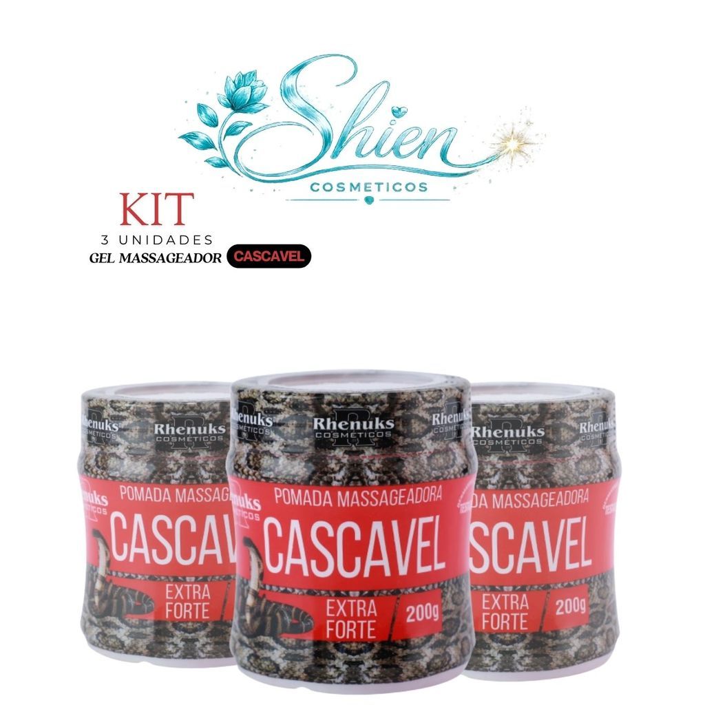 Kit 3 Unidades Gel Massageador Cascavel Rhenuks (Afilhado)
