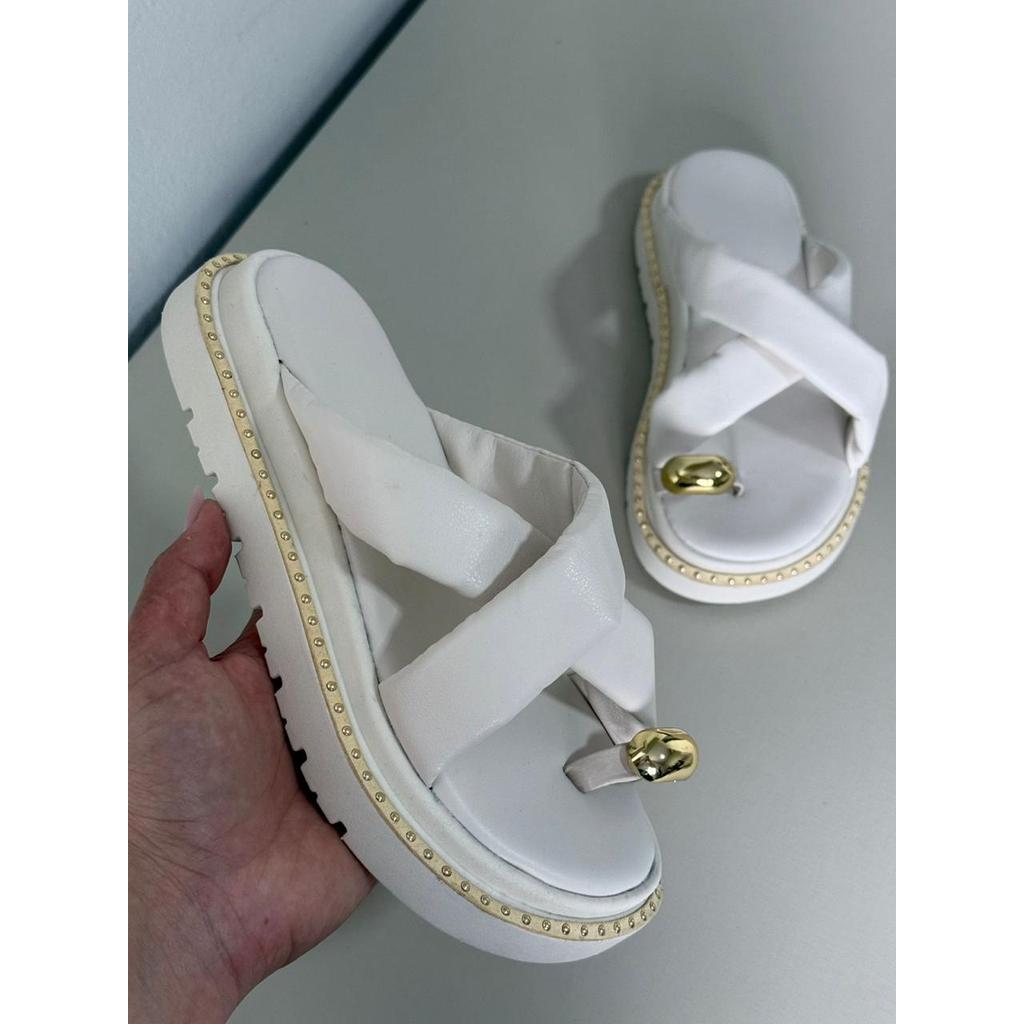 Papete Slim Feminina Plataforma Sandália Delicada Para Ocasiões Especiais Tendência Verão Oferta
