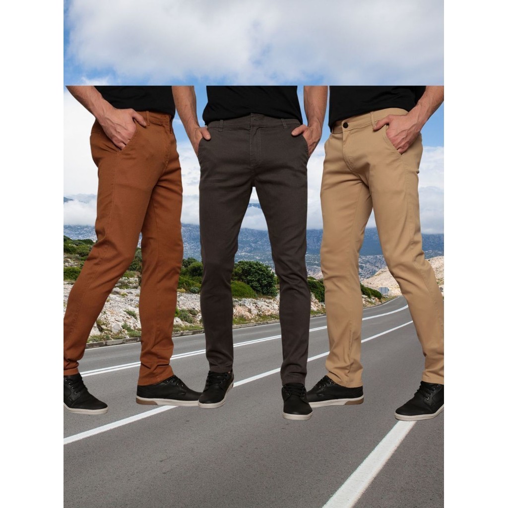 Calças Sarja Masculina Jeans Colorido Slim Oferta especial de fábrica de vendas diretas bolsa de faca