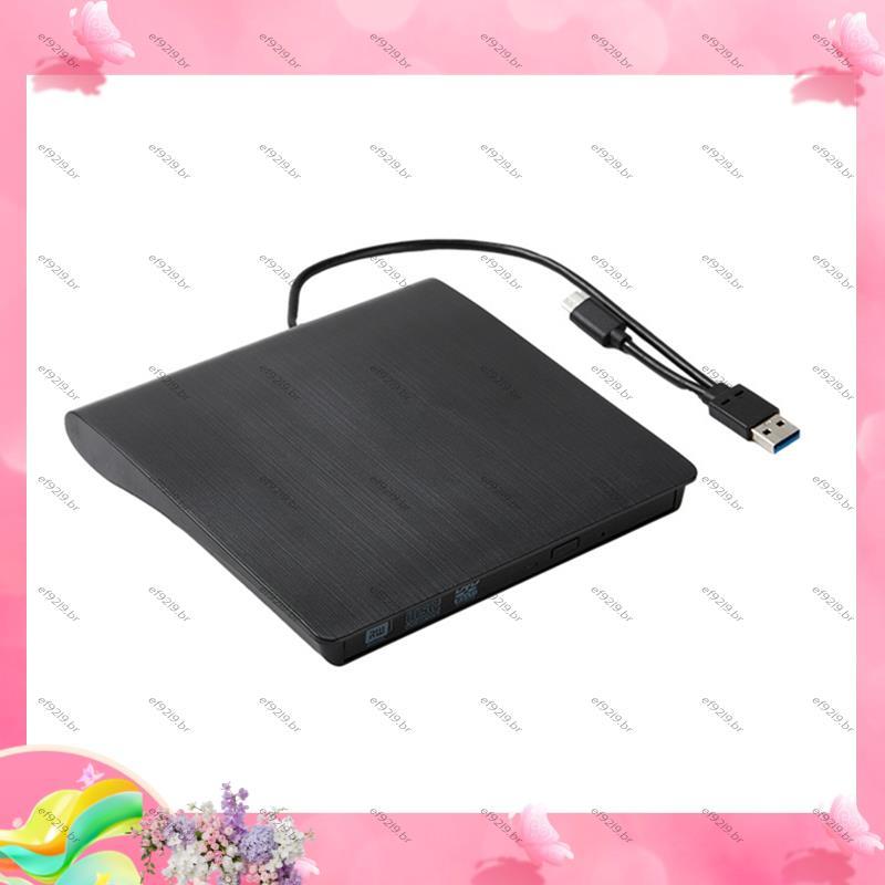 [Oferta Especial E] Gravador De DVD USB 3.0 Tipo-C 2 Em 1 Slim Externo CD-RW-ROM Leitor De Unidade Óptica Player Portáti