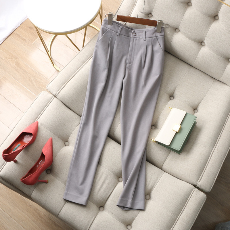 Oferta especial do fabricante ~ Commuter Cintura Casual Tridimensional Plissada Slim-Fit Slimmer Look Cônico Reto @
