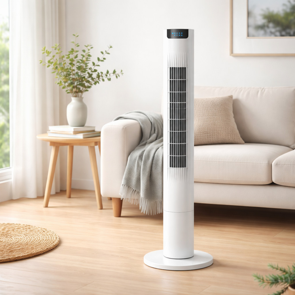 Ventilador Torre Vertical 80W com Controle Remoto Função Swing Silencioso Timer e Toque ON-VT600