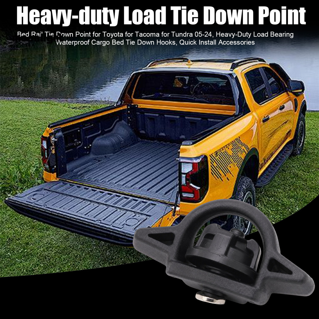 Heavy-duty Waterproof Bed Rail Tie Down Hooks for Toyota Tacoma Tundra 2005-2024 – Strong Load Bearing Cargo Accessori