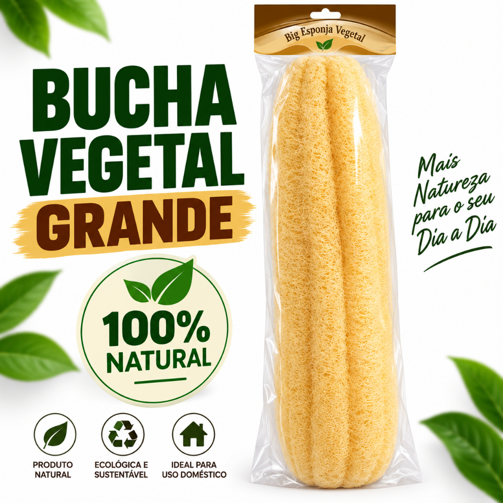 Bucha Vegetal Grande 100% Natural Para Banho Esfoliante Esponja Vegetal