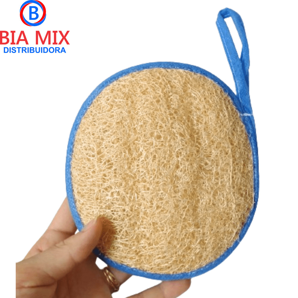 2 Buchas Vegetal Oval Esfoliante Natural Para Banho Esponja Grande Excelente Qualidade Costurada Ecológica Orgânica