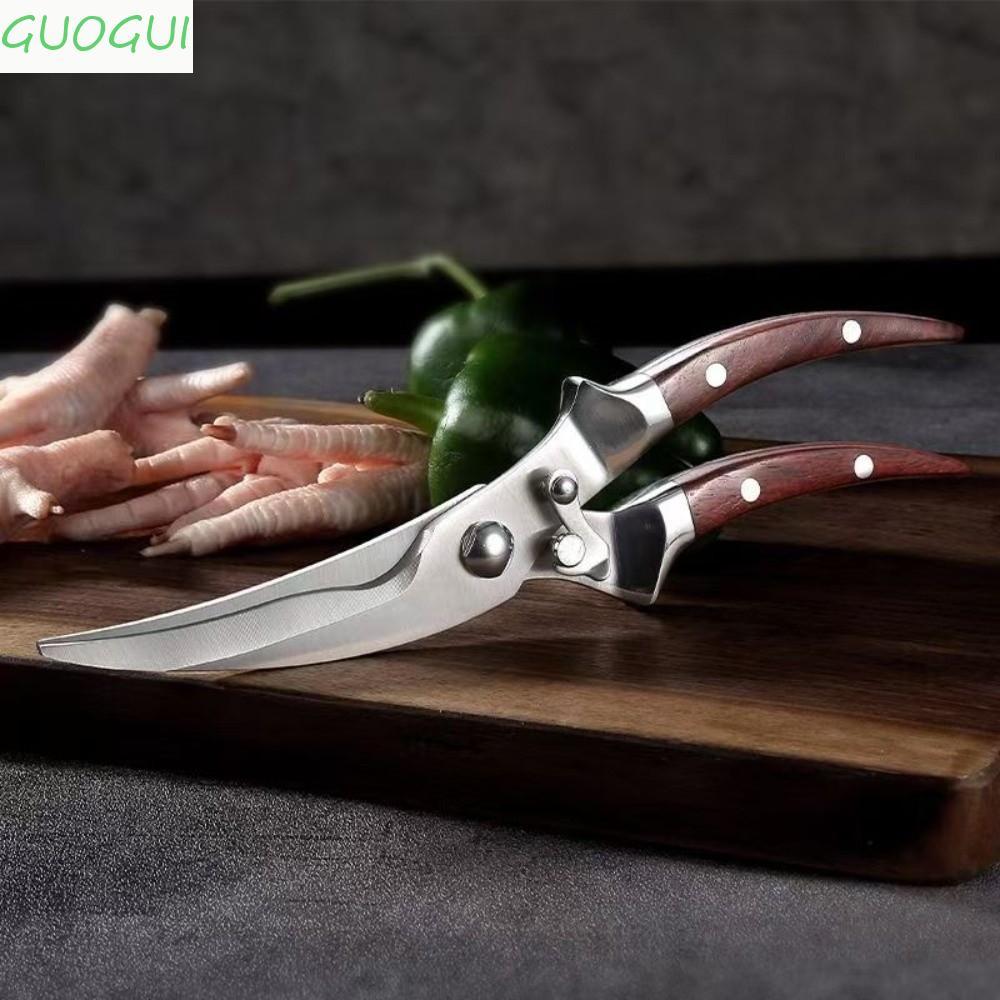 Tesoura De Cozinha GUOGUI , Ergonômica De Osso De Frango Em Aço Inoxidável Para Alimentos Com Cabo Antiderrapante