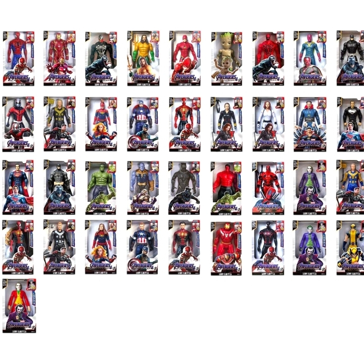Boneco Thanos Venom Batman Thor Homem Aranha Flash Aquaman Pantera Vingadores Grande 30 Cm Articulado Com Luz E  Som