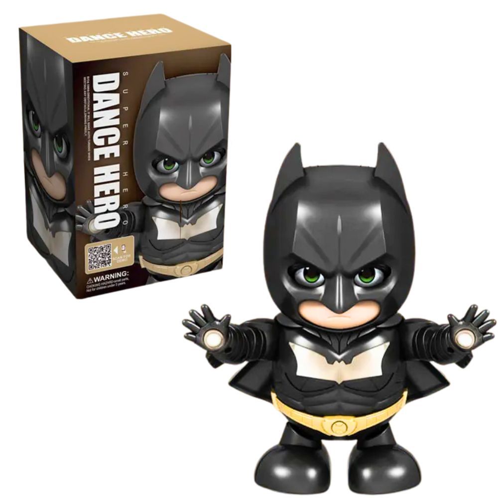Batman Boneco Robô Dance Hero Brinquedo Luz Música Mexe Braços Pernas Marvel Liga Justiça Infantil