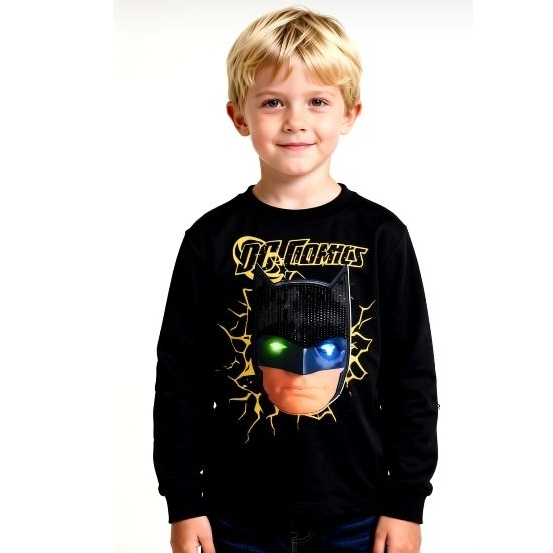 Moletom do Batman com Led Meninas e Meninos. Confortável para ir a escola ou presente do dia das criança.