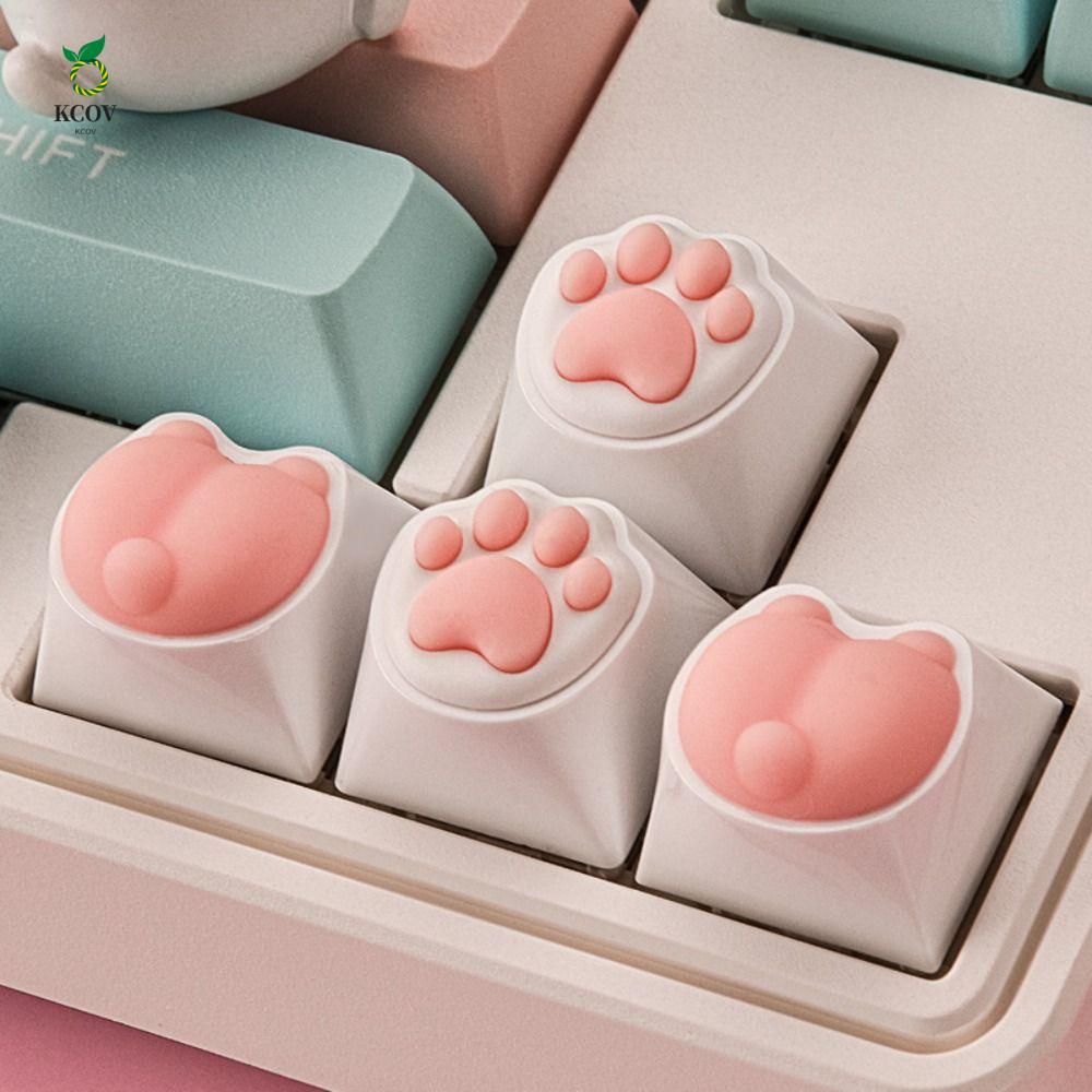 KCOV Cat Paws Corgi Nádegas Keycap , Silicone Patas De Gato Rosa Garra Chaveiro