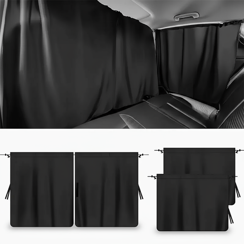 Conjunto de Cortinas para Janelas de Carro para Bancos Dianteiros e Traseiros e Janelas Laterais - Proteção UV e
