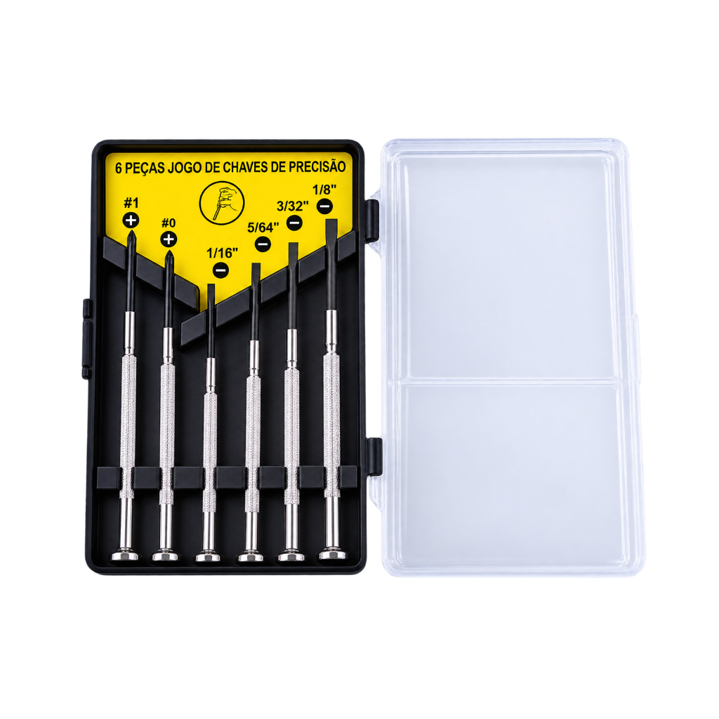 KIT MINI CHAVES FENDA E PHILIPS 6 PÇS BOMVINK BOM3125