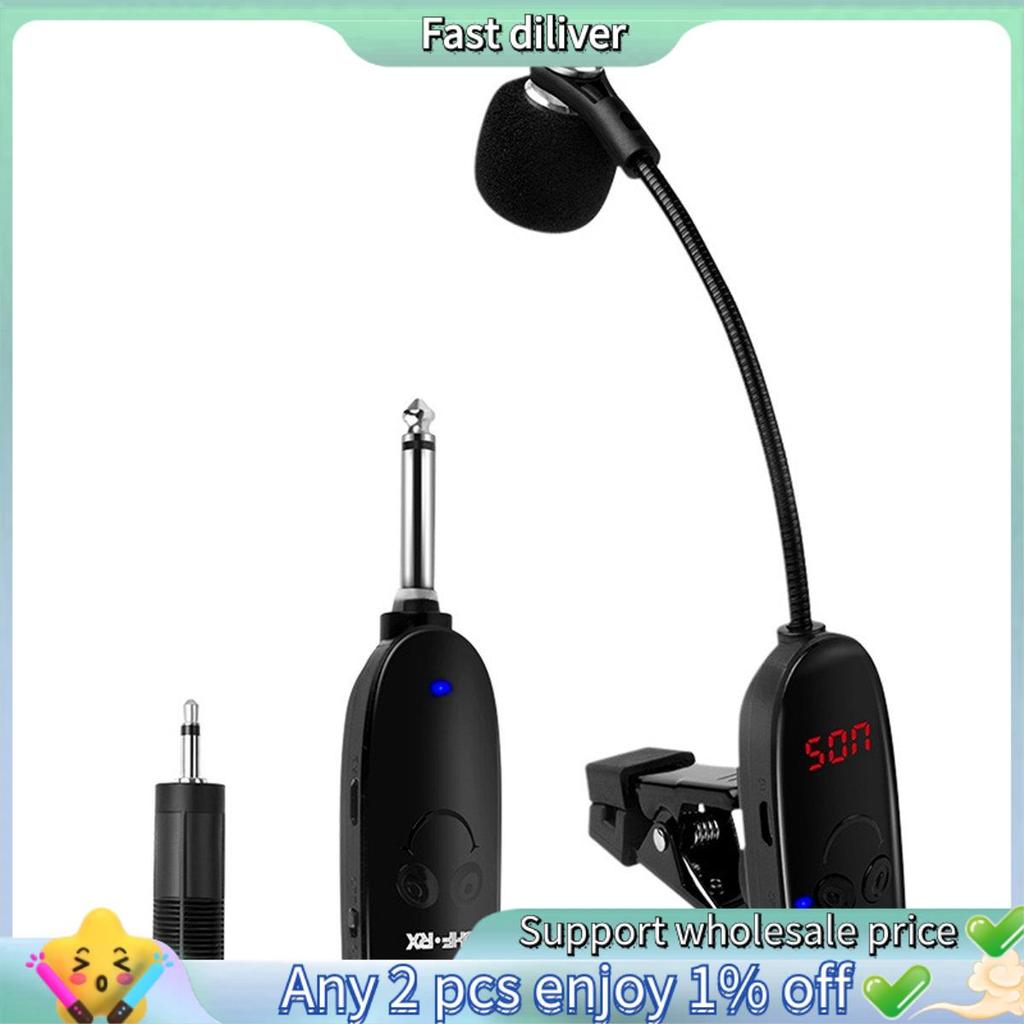 1 Conjunto De Instrumentos Sem Fio UHF Saxofone Microfone 50M Alcance Plug and Play Para