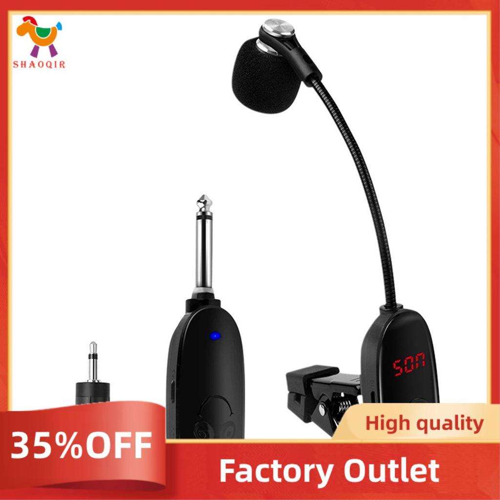 1 Conjunto De Instrumentos Sem Fio UHF Saxofone Microfone Receptor Transmissor 50M Alcance Plug and Play Ótimo Para