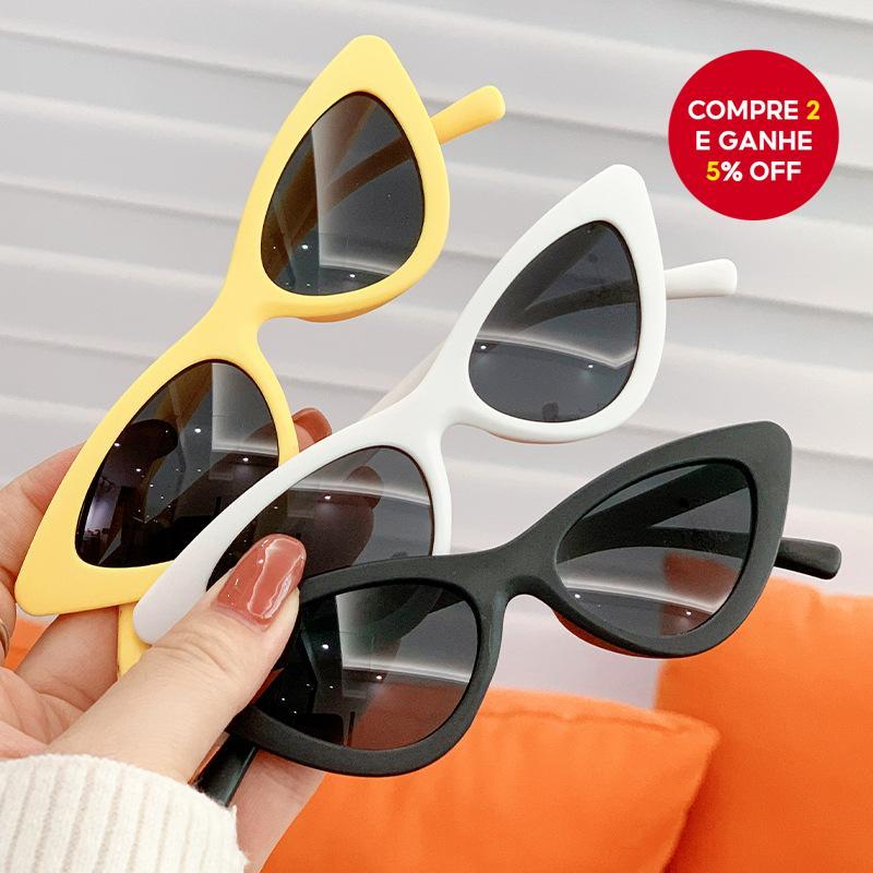 Óculos de sol infantil coreanos com design de gato fofo, proteção UV, estilo retrô, óculos de sol ao ar livre para