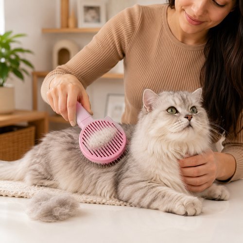 Escova Pet Formato Gato Remocao Pelo Design Fofo Variedade Sortida
