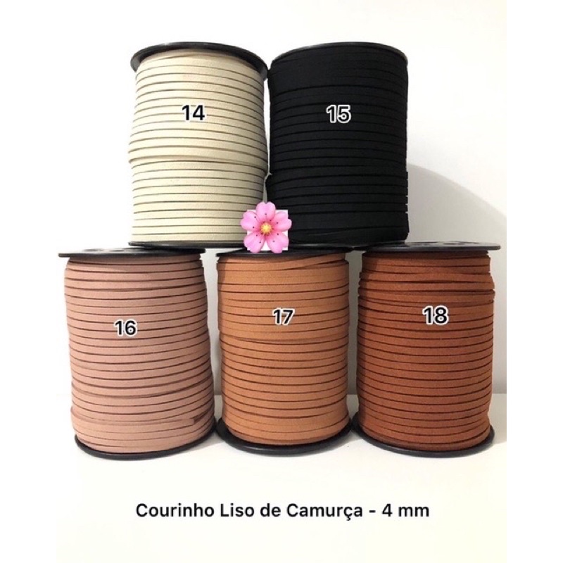 Tira de Courinho Camurça Liso 4mm (5 Metros) para Laços e Tiaras