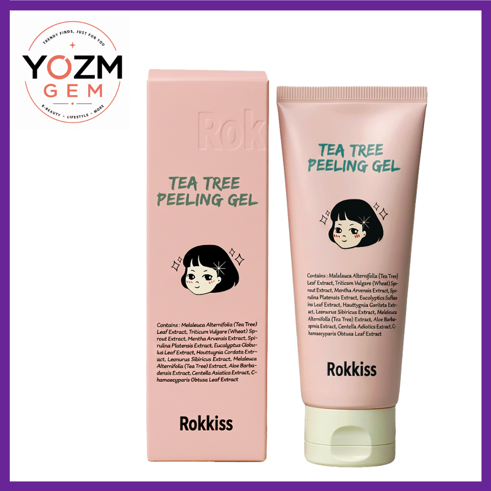 Rokkiss Tea Tree Peeling Gel 120ml 1pc Coreano Facial Para Todos Os Tipos De Pele Cuidados Diários Com Textura Da