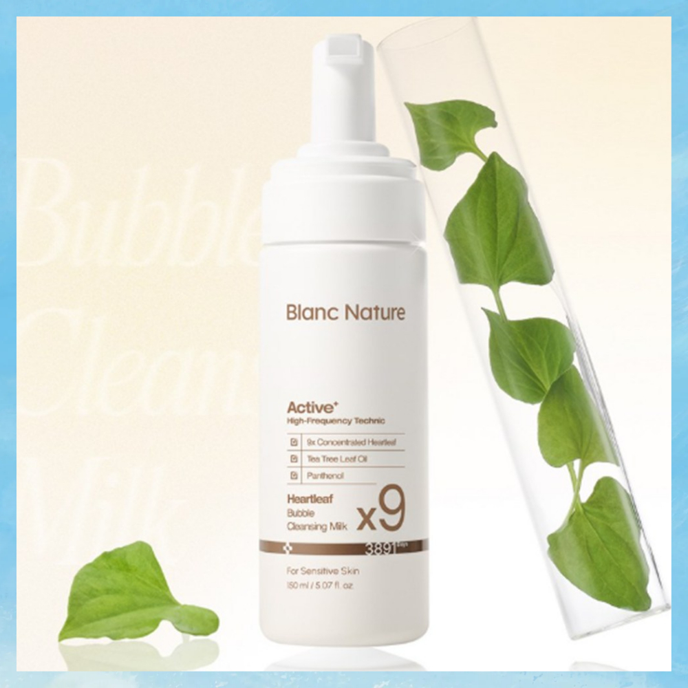 Blancnature 9X Heartleaf Bubble Cleansing Milk 150ml 1pc Bomba Coreana Limpador Facial Para Todos Os Tipos De Pele