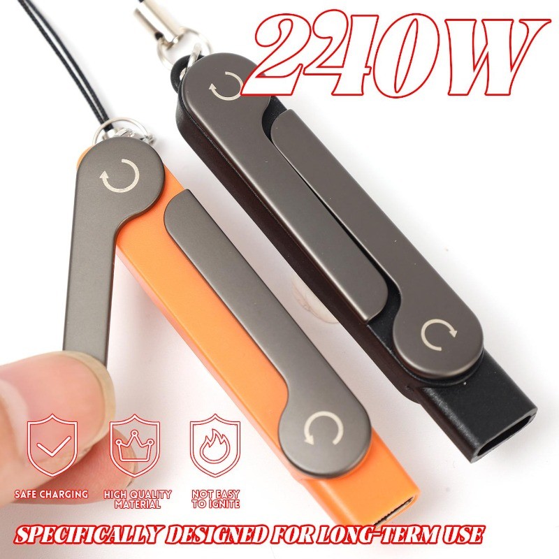 Adaptador De Suporte De Carregamento Rápido 3-1Pcs 240W-OTG Tipo C Macho Para USB Fêmea-Transferência De Dados Com Dobrá