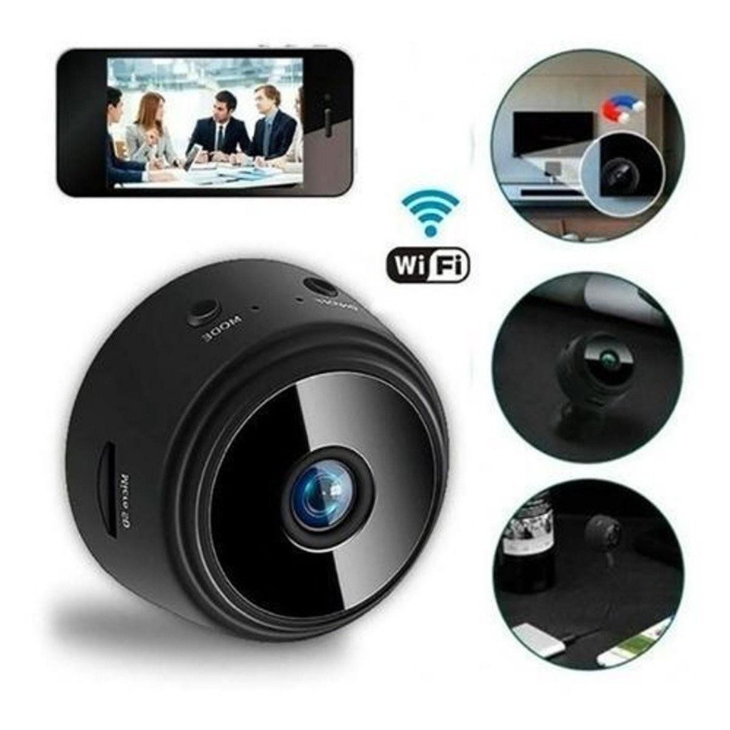 Câmera A9 Mini HD: Segurança Compacta com Sensor de Presença, Conectividade Wi-Fi e Suporte