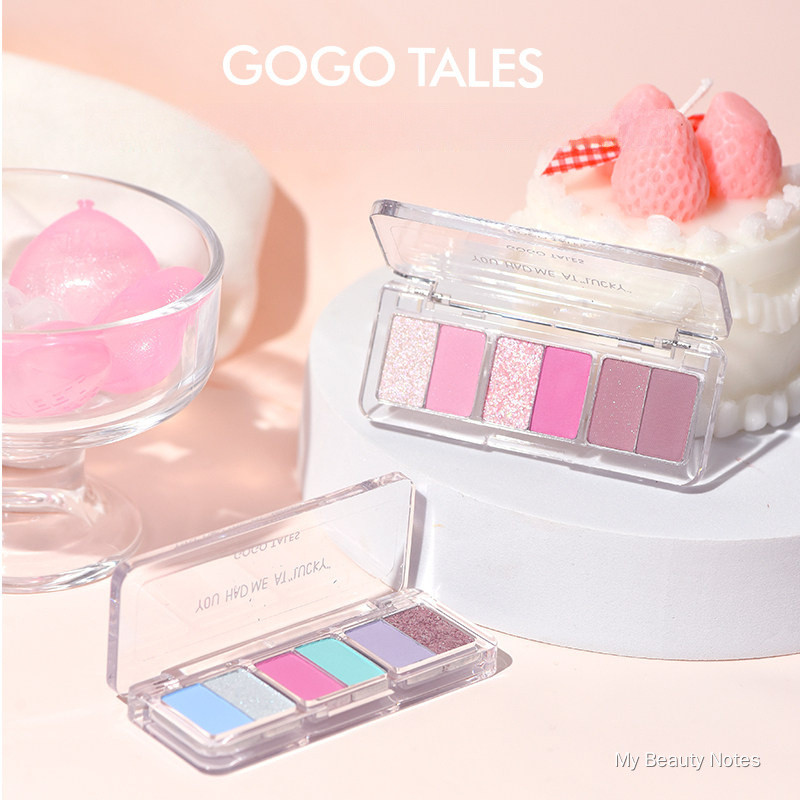 GOGO TALES Mini Ruler Eyeshadow Palette, Earth Tones Matte Shimmer Glitter, Portable Makeup Palette for Students Paleta