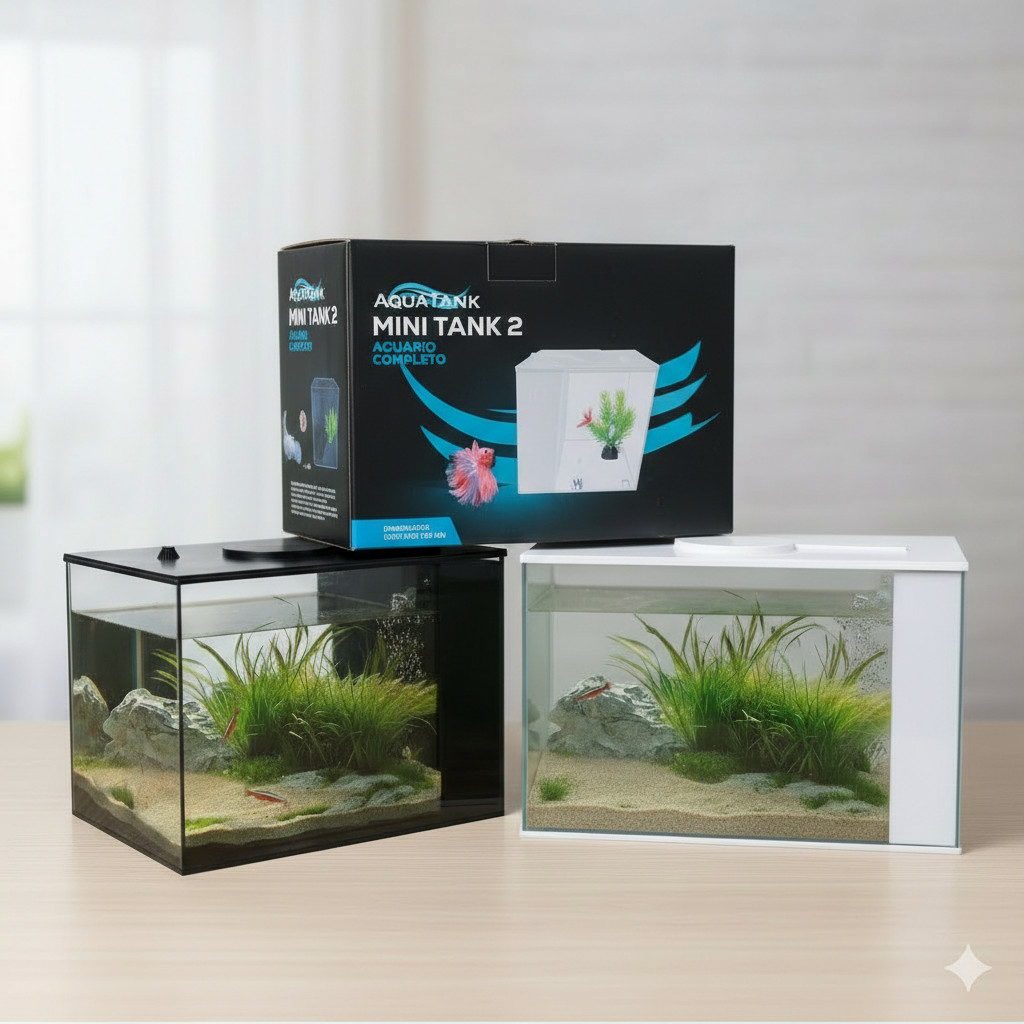 Aquário Completo Mini Tank 5L Com Led Filtro e Bomba Bivolt USB para Peixes Pequenos e Betta