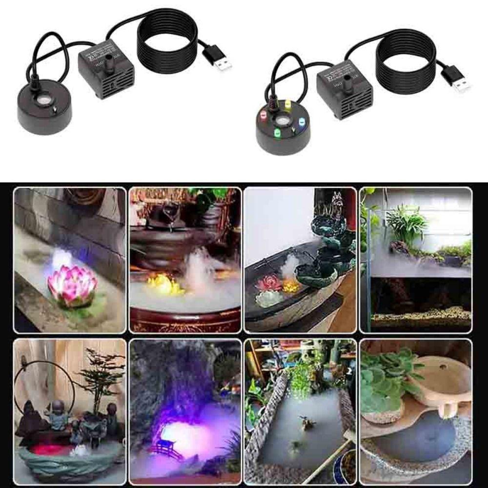 Mist Maker , Luzes LED Coloridas Neblina 2 Em 1 | 5V Mini Com Bomba De Água Fogger Fish Tank