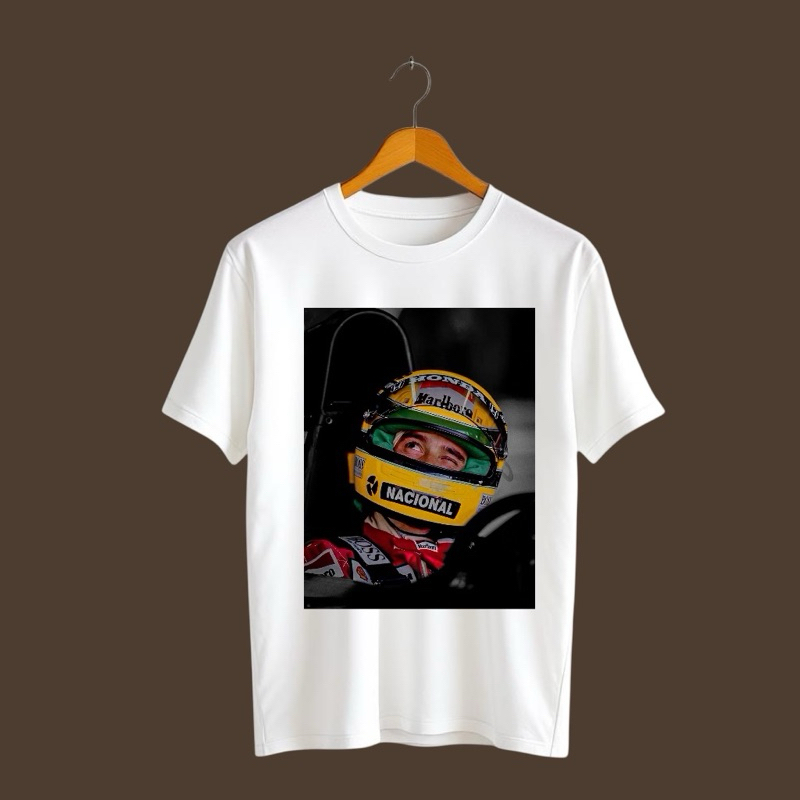 Camiseta estampada Airton Senna Piloto Idolo Blusa Algodão Masculina Esporte Moda Unissex Corrida