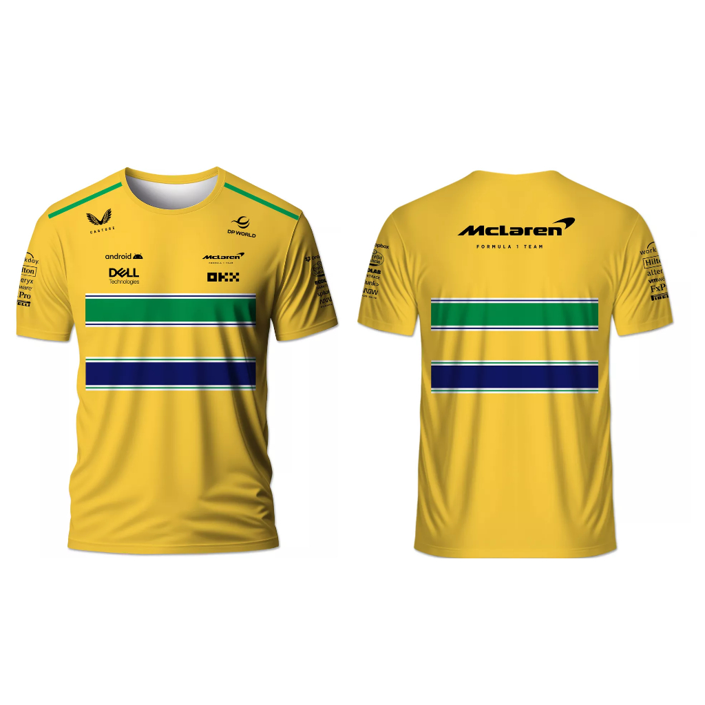 Camiseta Dryfit Mclaren Senna corrida piloto formula1