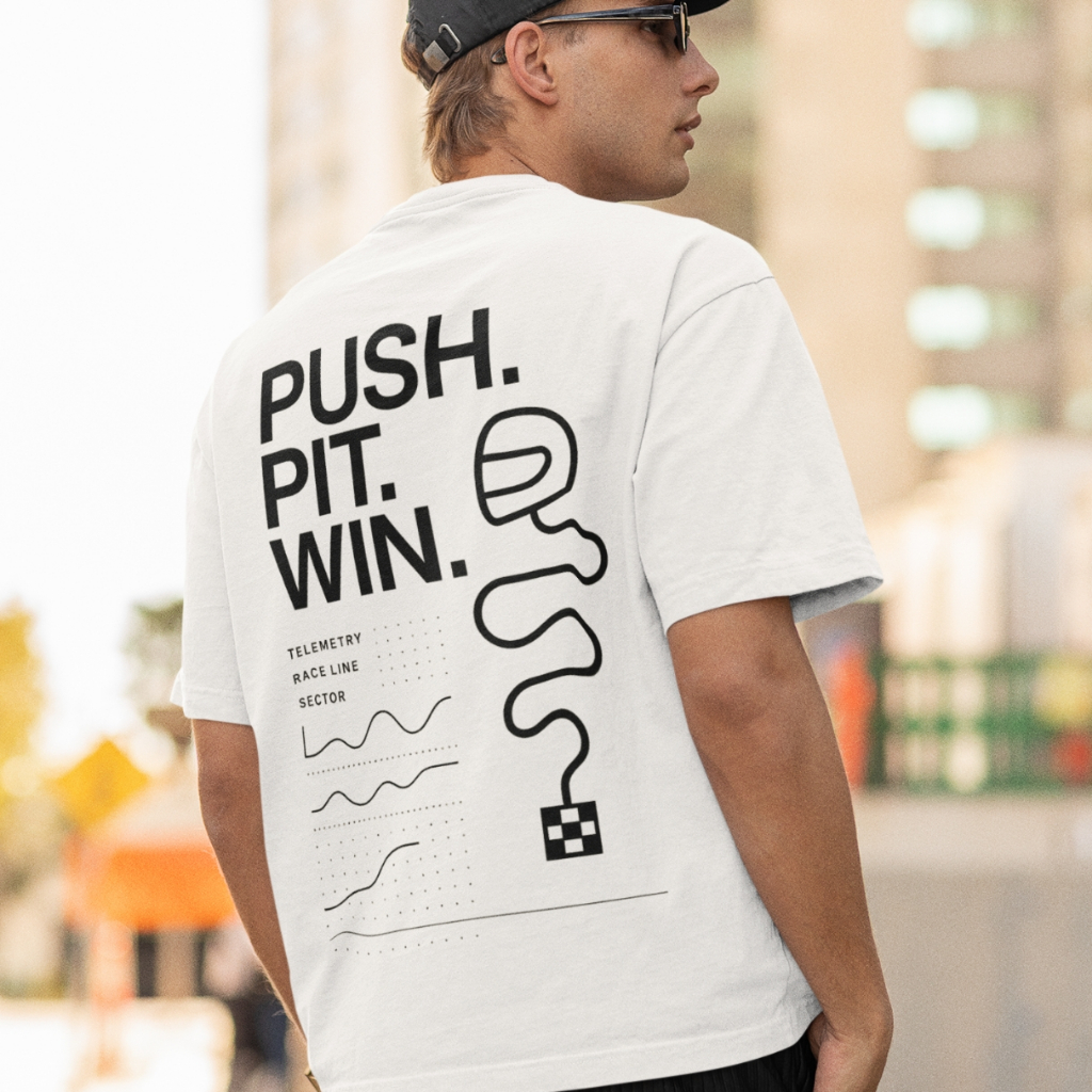 Camiseta Fórmula 1 Corrida de Carros F1 Push Pit Win Pilotos Blusa Estilo Oversized 100% Algodão