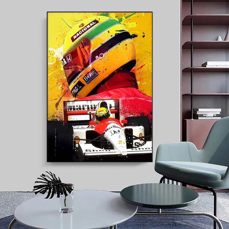 Quadro Decorativo 1 Peça F1 Corrida Fórmula 1 Piloto Mundial Campeão Para Decoração Casa Sala Quarto Hall Escritório