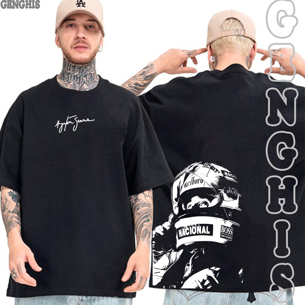 Camiseta Ayrton Senna F1 Corrida Piloto Lendario Camisa Basica e Oversized Algodão