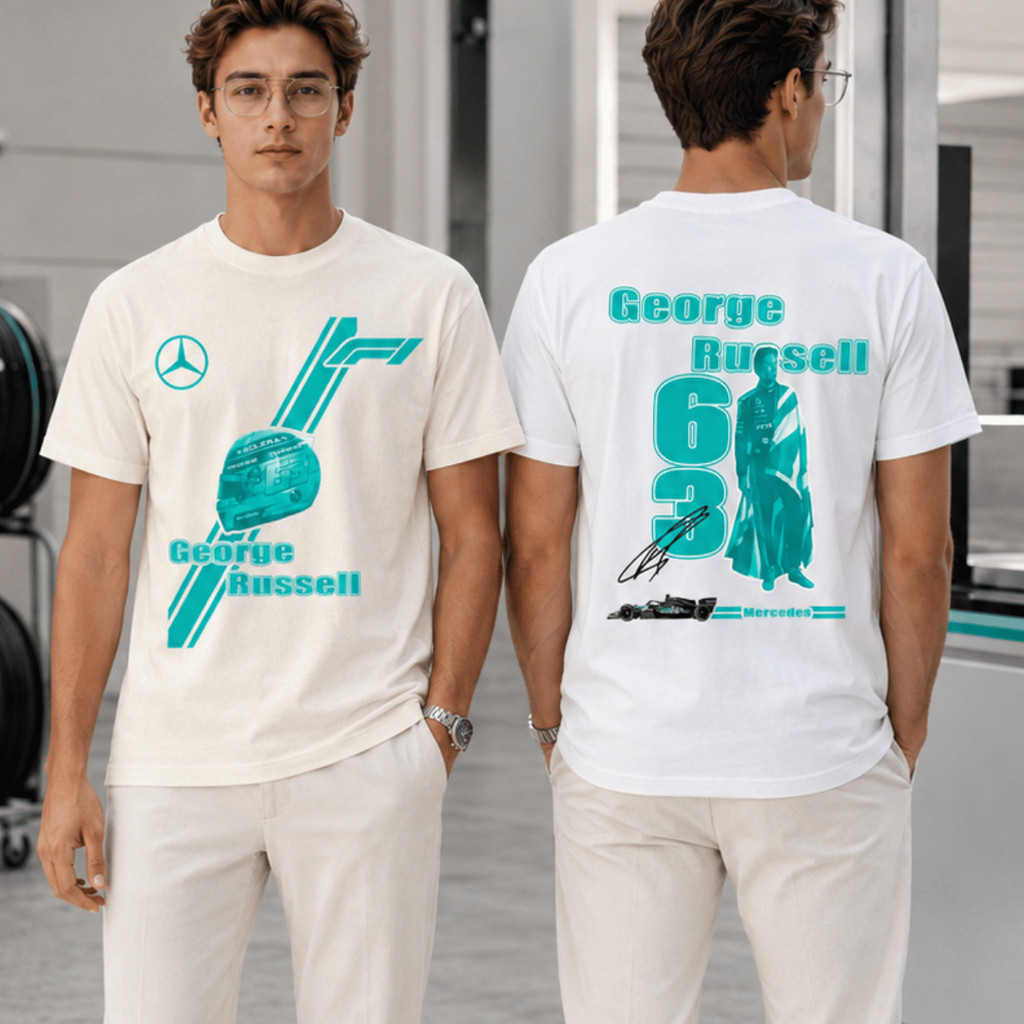Camiseta George Russell Formula 1 Número 63 Piloto Racing Motorsport Corrida Velocidade 100% Algodão