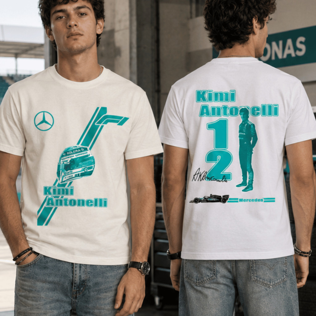 Camiseta Kimi Antonelli Formula 1 Número 12 Piloto Racing Motorsport Corrida Velocidade 100% Algodão