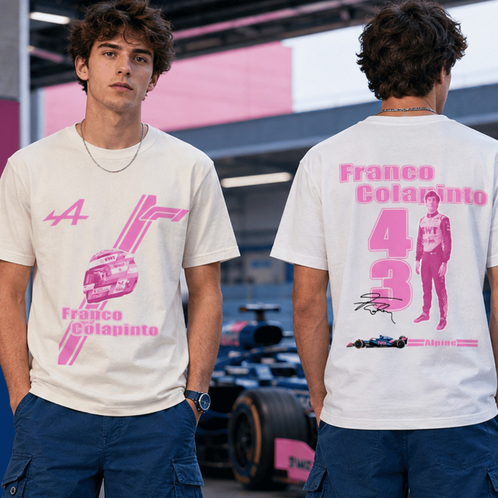 Camiseta Franco Colapinto Formula 1 Piloto Corrida Racing Motorsport Velocidade Automobilismo 100% Algodão