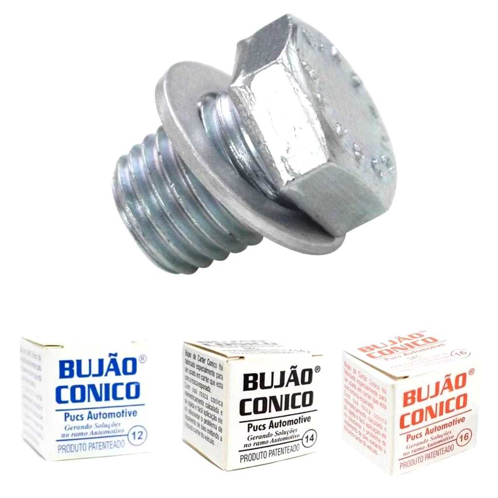 BUJÃO CONICO PARA CARTER ESPANADO 12MM 13MM 14MM 16MM 18MM E 12MM P/MOTO (PROMOÇÃO RELÂMPAGO)