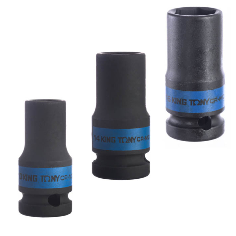 Kit de Soquete de Impacto Longo 1/2 - 13mm 14mm 16mm king tony