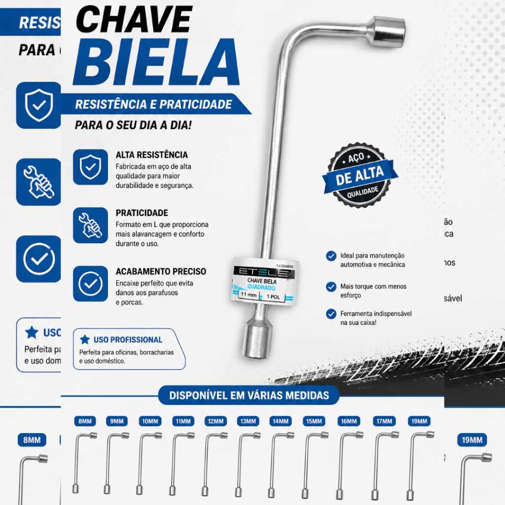 Chave Biela Stels Aço Cromo Niquelado 9mm, 10mm, 11mm, 12mm, 13mm, 14mm, 15mm, 16mm, 17mm, 18mm, 19mm