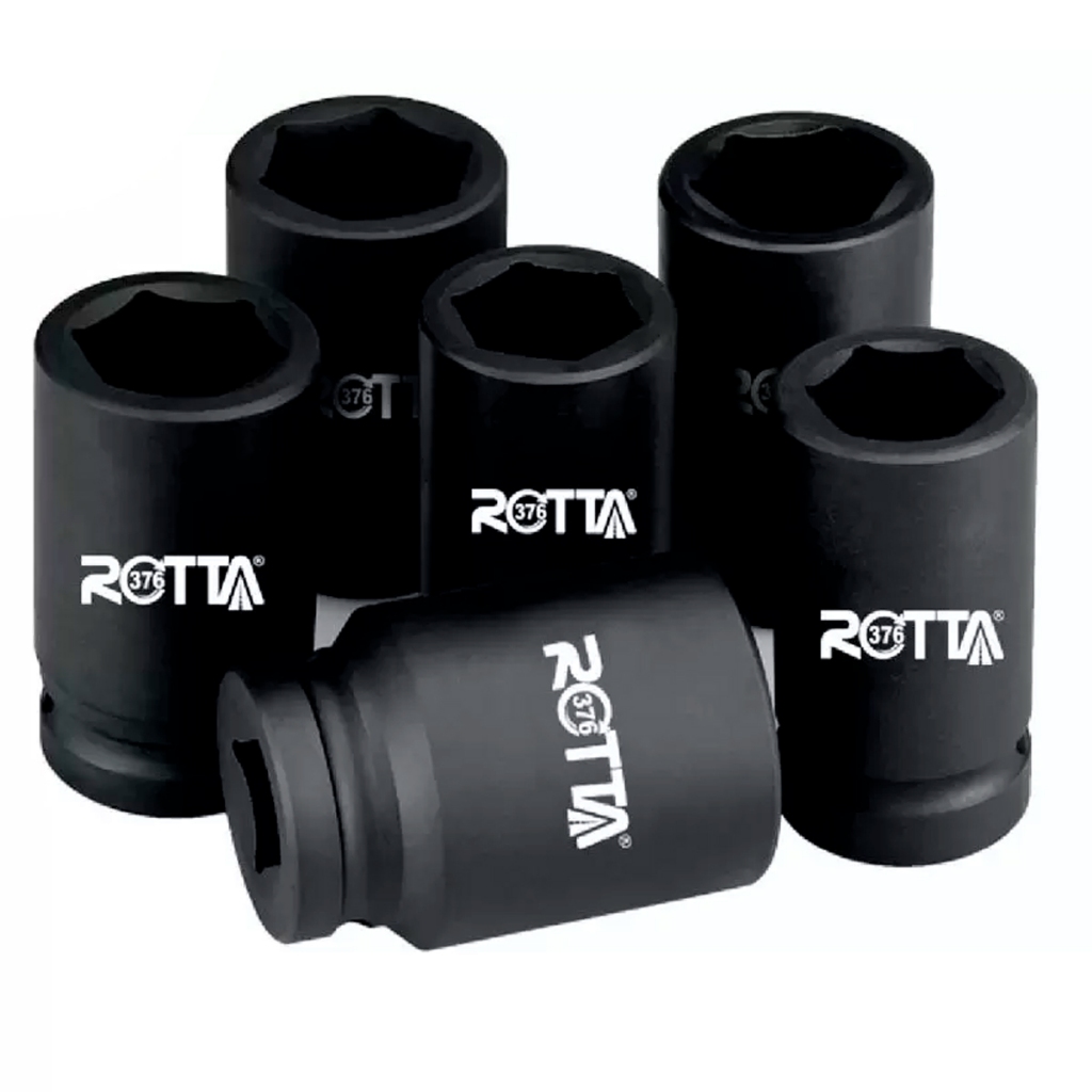 Soquete de Impacto Sextavado 1/2 Curto 40mm Rotta 376 8mm 9mm 10mm 11mm 12mm 13mm 14mm 15mm 16mm 17mm 18mm 19mm 21mm 22mm 24mm 27mm 30mm 32mm