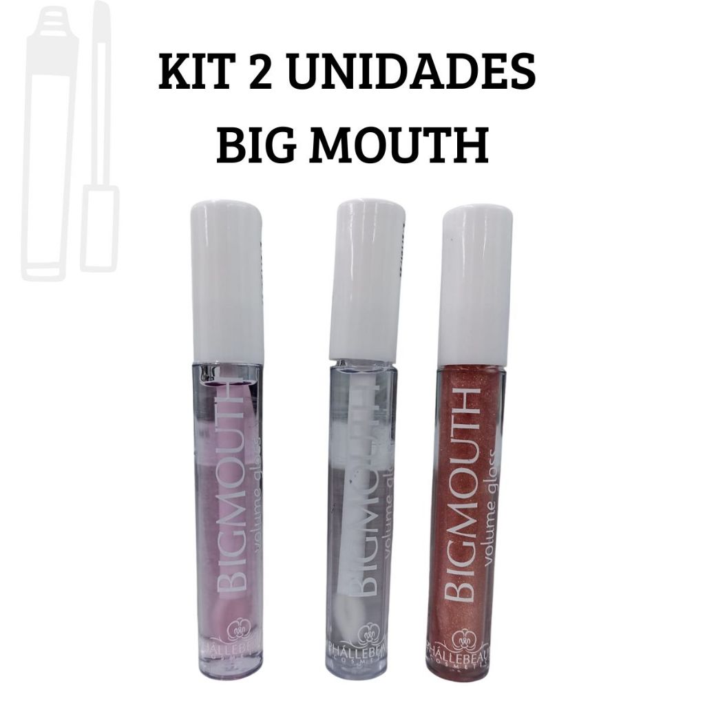 Kit 2 Unidades Big Mouth Phallebeauty Gloss Labial Volumoso Hidrata e da Volume