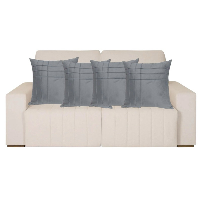 Kit 4 Capas de Almofada Suede Drapeada T Line 45x45cm