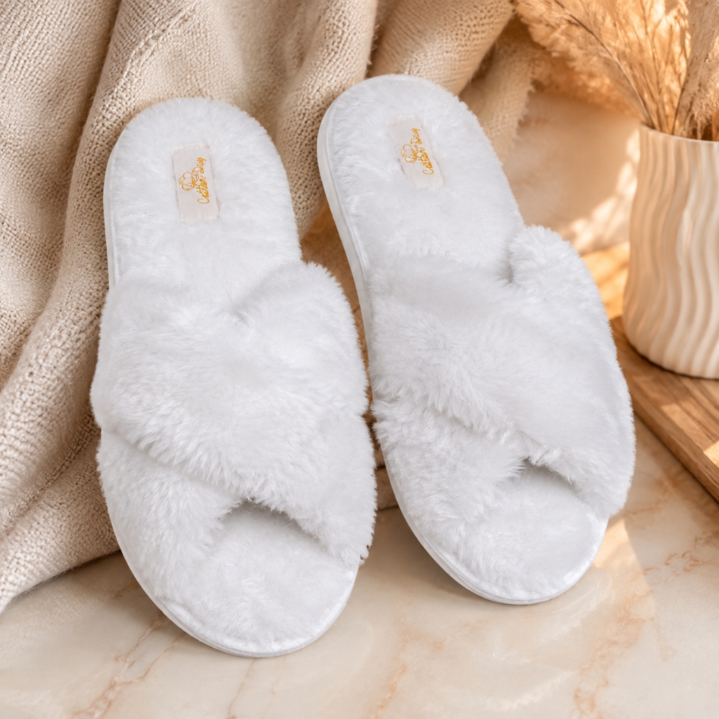 Pantufa Feminina Trançada Aberta Luxo Premium Rasteirinha Maternidade Casamento Noiva